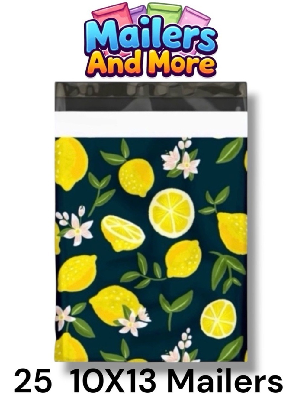 25 10X13 Poly Mailers Lemon and Blossoms Shipping Envelopes Bags PRICE IS FIRM - Picture 1 of 15